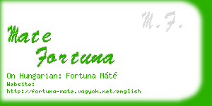 mate fortuna business card